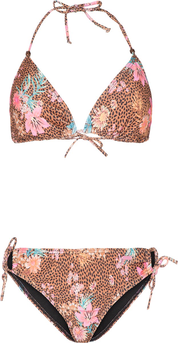 Protest Ale 21 – Triangel bikini set Dames – Triangel bikini top – Uitneembare vulling – Panterprint Sand Stone