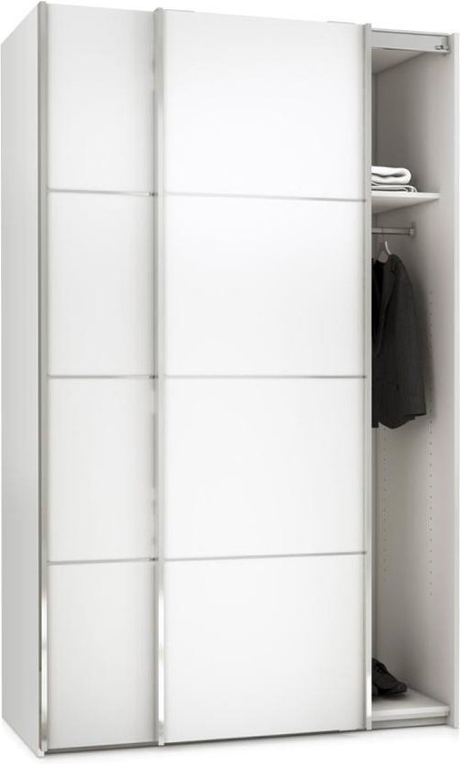 Piket Detecteren draaipunt Veto kledingkast 2 deurs breedte 122 cm, wit. | bol.com