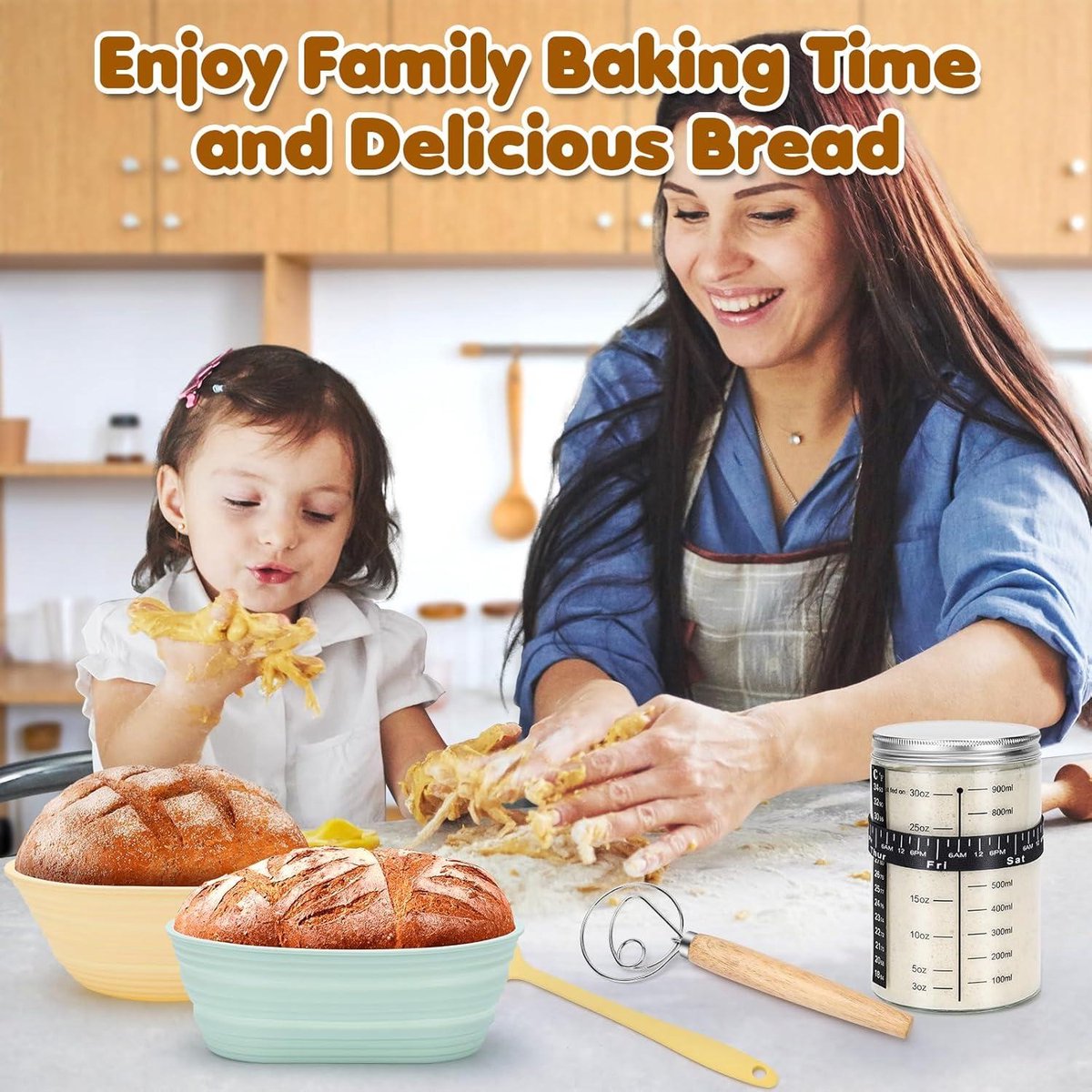 Kit Démarrage Levain - 2 Pots Verre + Accessoires - Guide Inclus