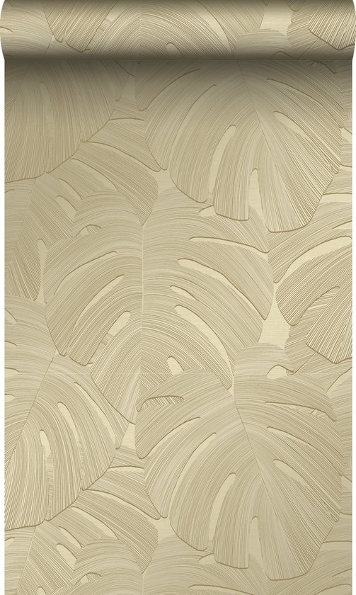Origin Wallcoverings papier peint feuilles tropicales beige sable - 0,53 x 10,05 m - 348025