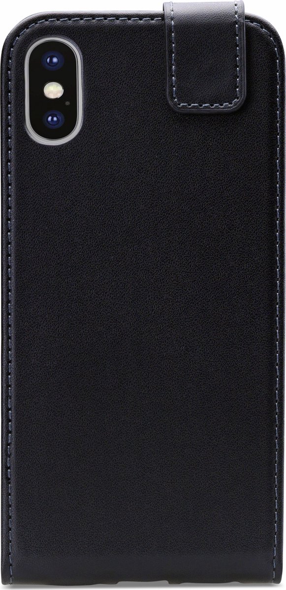Mobilize Telefoonhoesje geschikt voor Apple iPhone XS Hoesje | Mobilize Classic Gelly Flipcase | Pasjeshouder voor 1 Pasje | Telefoonhoesje voor Pinpas / OV Kaart / Rijbewijs - Zwart