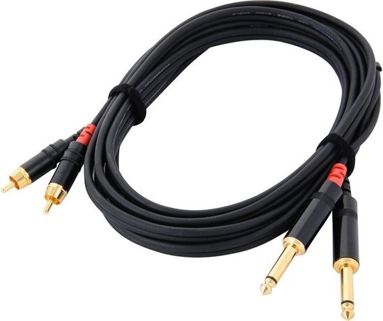 Cordial CFU 3 PC cable gender changer 2x Cinch 2x Plug 6.3mm Noir