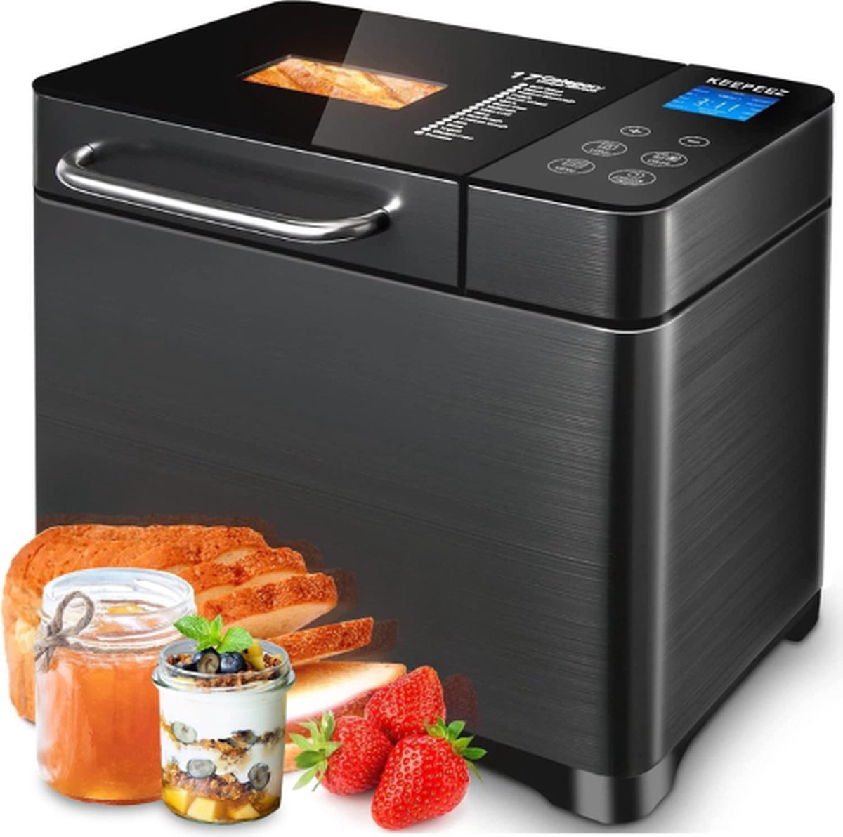 Broodbakmachine - Broodbakmachines - Broodmachine - Broodbakmachine Glutenvrij - Broodbakmachine 17-In-1 - Met Keramische Pannen - Fruit- En Notendispenser - 17 Programma's - Glutenvrij Programma - Inclusief Maatbeker/Handschoen/Lepel