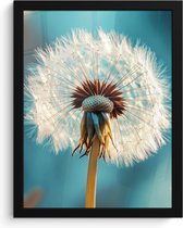 Poster in lijst - Fotolijst 30x40 cm - Posters - Paardenbloem - Natuur - Bloemen - Blauw - Posterlijst zwart - Decoratie - Wanddecoratie woonkamer - Muurdecoratie slaapkamer