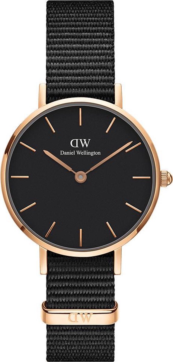 Daniel Wellington Classic Petite Cornwall Black DW00100215 - Horloge - Nylon - Zwart - Ø 32mm