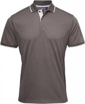 2 x Women's contrast Coolchecker® polo, Kleur Dark Grey/ Silver, Maat S  (2-stuks)