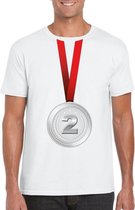 Zilveren medaille kampioen shirt wit heren M