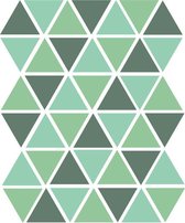 Driehoek muurstickers groen tinten - 45 stuks - 4,5x4,5cm