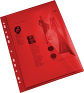 EXXO-HFP # 35346 - Porte-documents A4 pour reliure à anneaux - Rouge - 1 paquet de 10 pièces