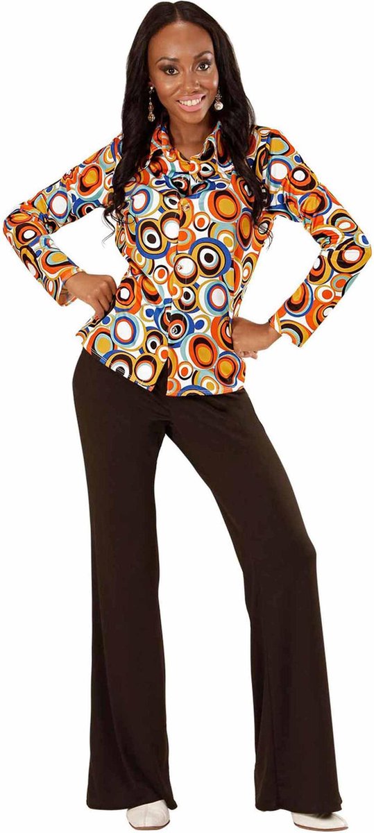 Jaren 70 discoshirt Groovy Cirkels