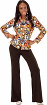 WIDMANN - Groovy jaren 70 bubbel blouse voor vrouwen - L / XL