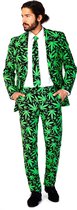 OppoSuits | Cannaboss | Mannen Kostuum | Zwart / Groen | Carnaval | Maat 50