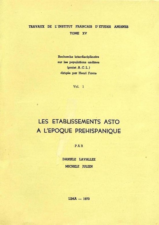 Travaux de l’IFÉA - Les établissements Asto à l’époq ... - cover