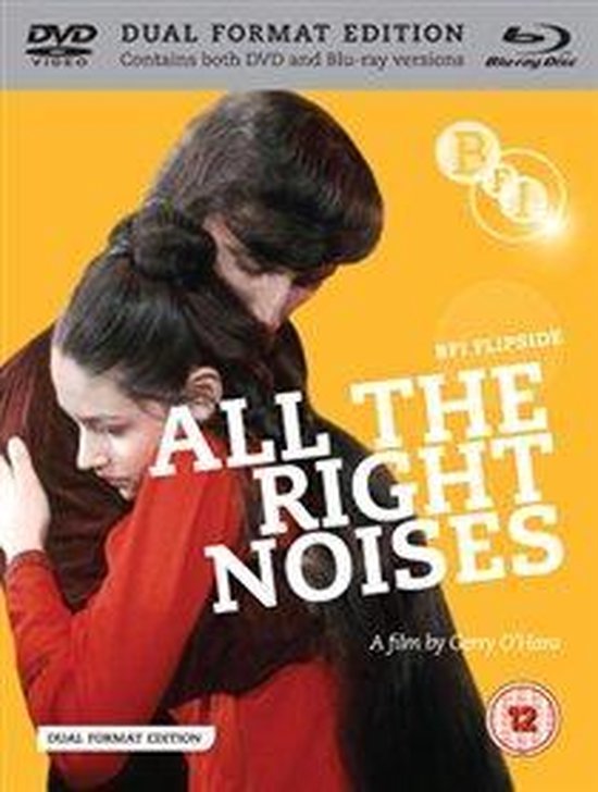 DVD Dual Format Edition van 'All The Right Noises' met een gele achtergrond en een koppel dat elkaar omhelst.