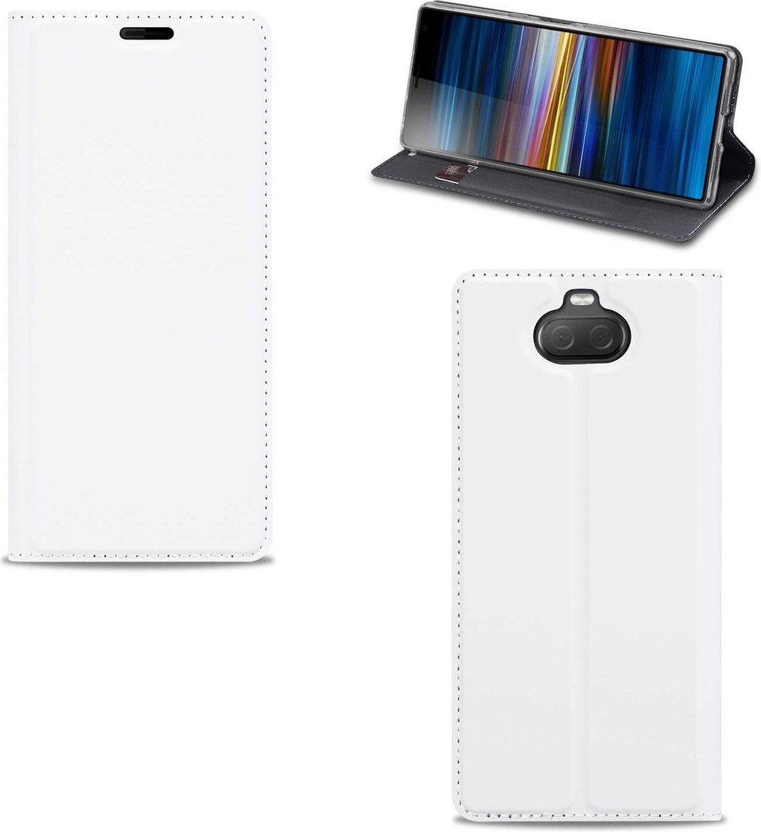 Sony Xperia 10 Hoesje Wit met Pashouder