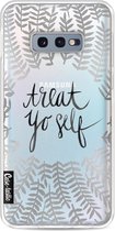 Casetastic Samsung Galaxy S10e Hoesje - Softcover Hoesje met Design - Treat Yoself Silver Print