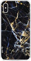 Casetastic Apple iPhone XS Max Hoesje - Softcover Hoesje met Design - Black Gold Marble Print