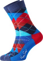 Happy Socks sokken Argyle Sock rood-blauw - Unisex - Maat: 41-46