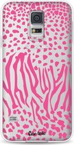 Casetastic Samsung Galaxy S5 / Galaxy S5 Plus / Galaxy S5 Neo Hoesje - Softcover Hoesje met Design - Safari Pink Print