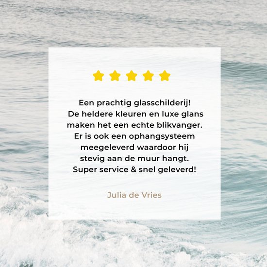 MuchoWow® Glasschilderij 80x120 cm - Schilderij acrylglas - Zee - Golven - Natuur - Water - Foto op glas - Schilderijen