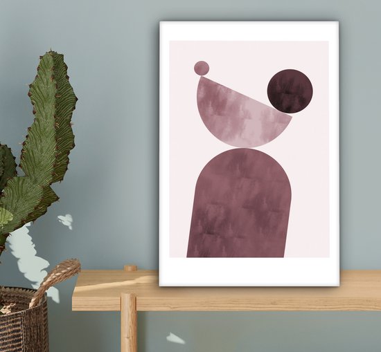 Peinture sur toile Formes - Abstrait - Pastel - Rose - 20x30 cm - Décoration murale