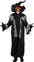 Wilbers & Wilbers - Tovenaar & Tovenares & Waarzegster Kostuum - Waanzinnige Wijze Wizard - Man - Zwart - Maat 50 - Halloween - Verkleedkleding