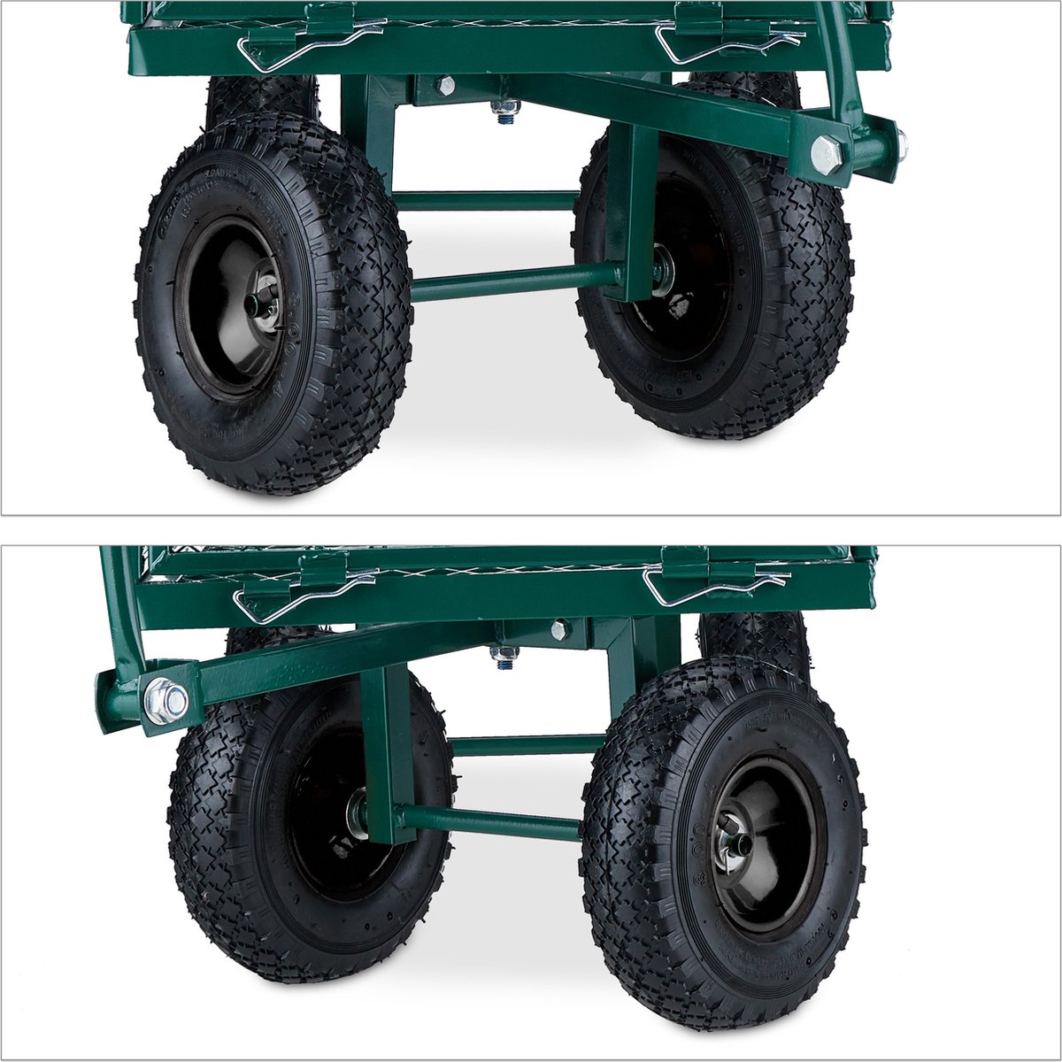 Tectake - Bolderwagen Transportkar Xxl Max. 550kg - Groen