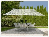 Schaduwdoek/zonnescherm rechthoek camouflage wit 2 x 3 meter - Terras/tuin zonwering