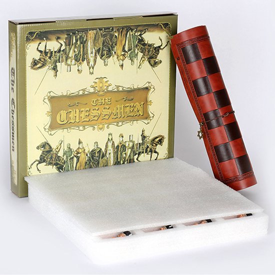 Thumbnail van een extra afbeelding van het spel Luxe Schaakset met Lederen Reliëf Schaakbord - Thema Middeleeuwen - Gebaseerd op Speelkaarten - 32 Stukken Gemaakt van Hoogwaardige Kwaliteit Resin - Draagbaar - Geschikt voor Reizen - Zeldzaam