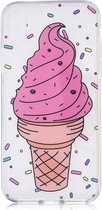 GadgetBay Roze ijsje iPhone X XS hoesje spikkels doorzichtig ice cream candy TPU case