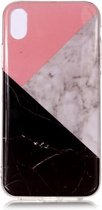 GadgetBay Marmer TPU Hoesje iPhone XR - Roze Zwart