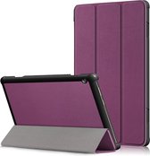 Lunso - Geschikt voor Lenovo Tab M10 Gen 1 - Tri-Fold Bookcase hoes - Paars