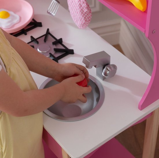 New Classic Toys® Houten Kinderkeuken Roze - Inclusief Accessoires - Aanrechthoogte is