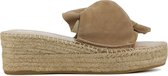 Manebi Espadrilles Dames / Damesschoenen - Leer - Sleehak Hoogte 6 cm - K10WK - Taupe - maat 38