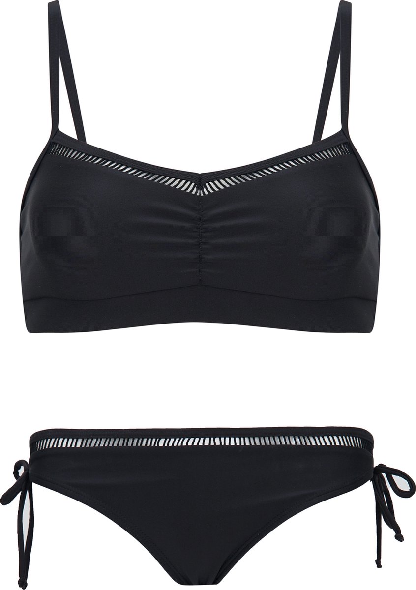 La V Bikini classic met kant detail - Zwart 152-158