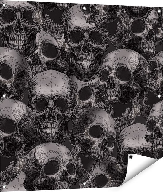 Viking Met Doodshoofden Vlag – 90x150 Cm, Polyester, UV-bestendig | Voor Tuin, Feest & Terras