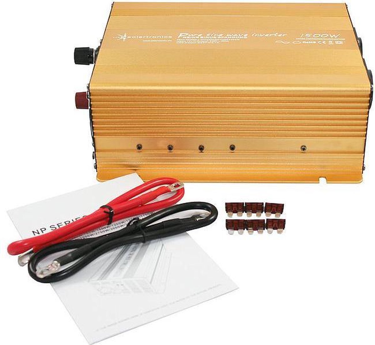 12V naar 230V Zuivere Sinus Spanningsomvormer - 1500W - Goud