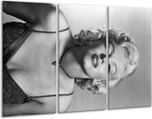Peinture sur verre Marilyn Monroe | Noir, blanc, gris | 120x80cm 3 Liège | Tirage photo sur verre |  F006853