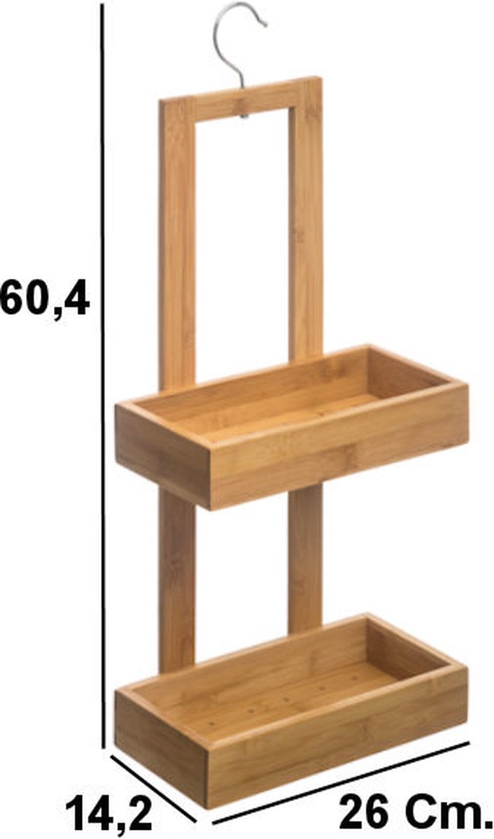 Houten Doucherek Zonder Boren - Bamboe Hangend