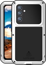 Samsung Galaxy A54 Hoes - Love Mei - Metalen Extreme Protection Case - Zilvergrijs - GSM Hoes - Telefoonhoes Geschikt Voor Samsung Galaxy A54