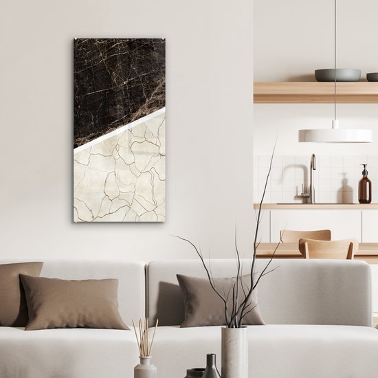 MuchoWow® Peinture sur verre 40x80 cm - Peinture sur verre acrylique - Marbre - Structure - Abstrait - Photo sur verre - Peintures