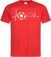 Grappig T-shirt - hartslag - heartbeat - voetbal - voetballer - sport - maat XL