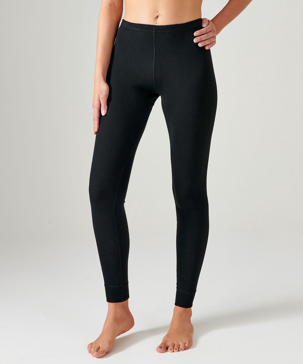 Damart - Lange fijn ribgebreide legging Thermolactyl - Dames - Zwart - XXL