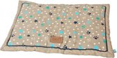 Lief! Benchkussen Boys - Beige/Blauw - XL: 120 x 73 cm