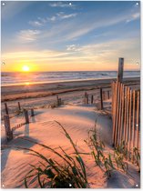 Affiche de jardin coucher de soleil - Mer - Ponton - Vogels