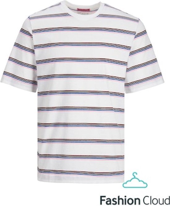 Jack & Jones Jack&Jones Palma Stripe Heren T-Shirt WIT S