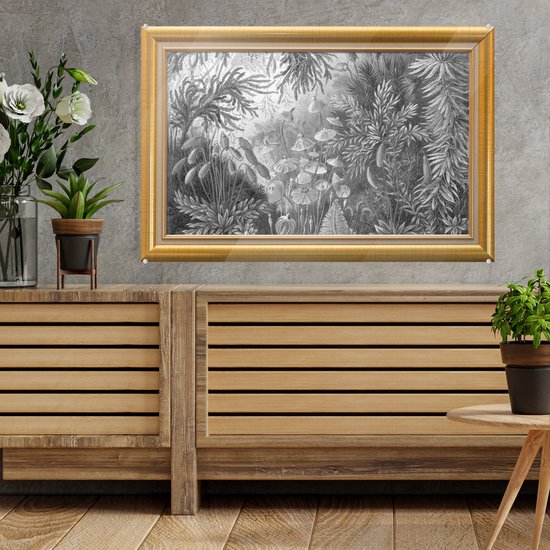 MuchoWow® Peinture sur Verre - Oeuvre - Maîtres Anciens - Cadres - Or - 60x40 cm - Peintures sur Verre Acrylique - Photo sur Glas