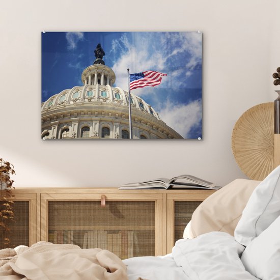 Capitool photo détail Washington DC Glas 60x40 cm - Tirage photo sur Glas (décoration murale en plexiglas)