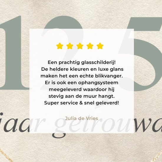 Peinture sur verre - Mariage - 12,5 ans - Design - 30x20 cm - Peintures Plexiglas