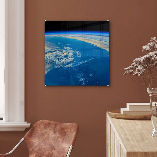 Peinture sur Verre - Terre - Espace - Ciel - 50x50 cm - Peintures sur Verre Peintures - Photo sur Glas